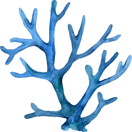 Watercolor Blue Coral